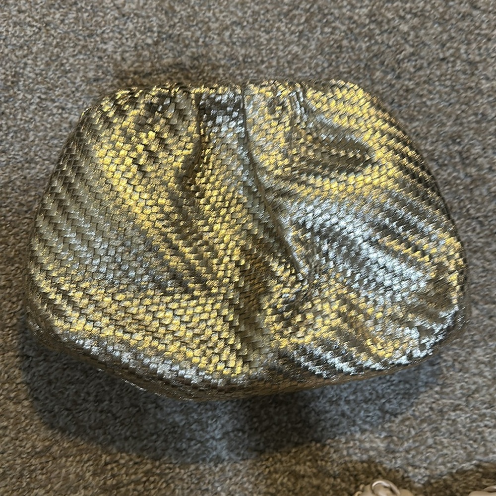 Maeve Metallic Gold Mesh Crossbody Bag - Picture 4 of 8